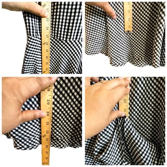 Solid & Striped Gingham Daisy Cut-out Dress Size L, New, Black/White - Picture 14 of 16